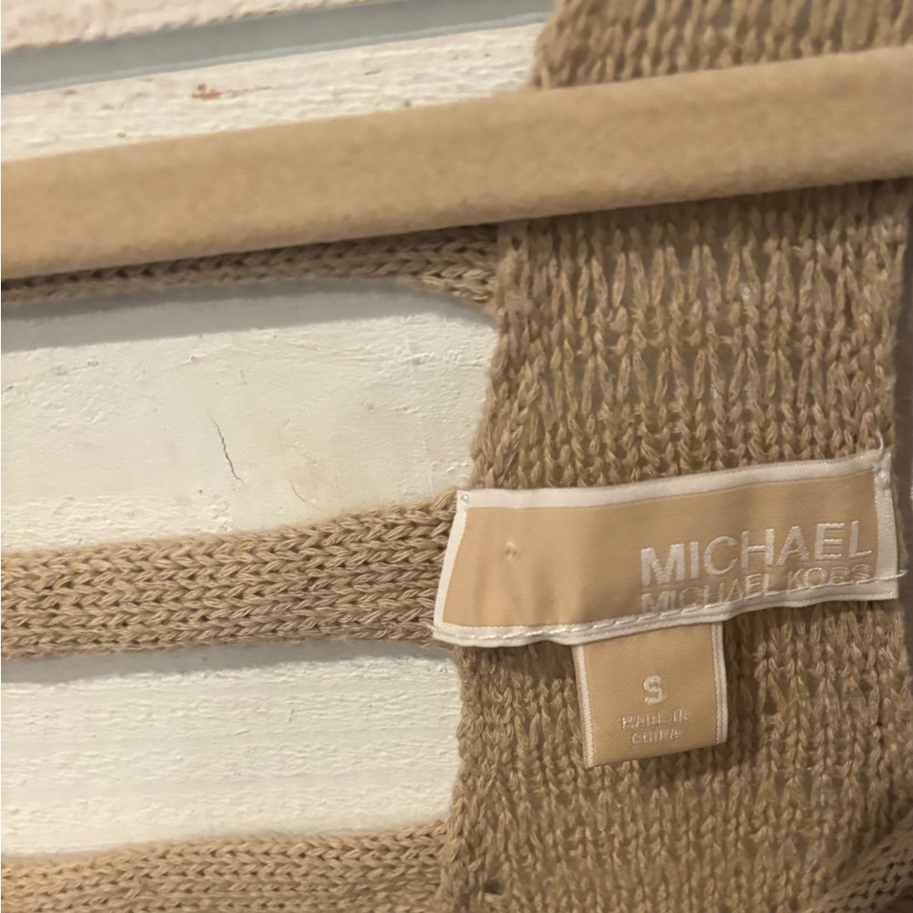 Michael Kors Tan Ribbed Cut Out Sleeveless cover up - Picture 5 of 10